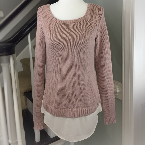 LOFT Sweaters - ANN TAYLOR LOFT- Pink Sweater- mock LAYERS XS 🌸🌼